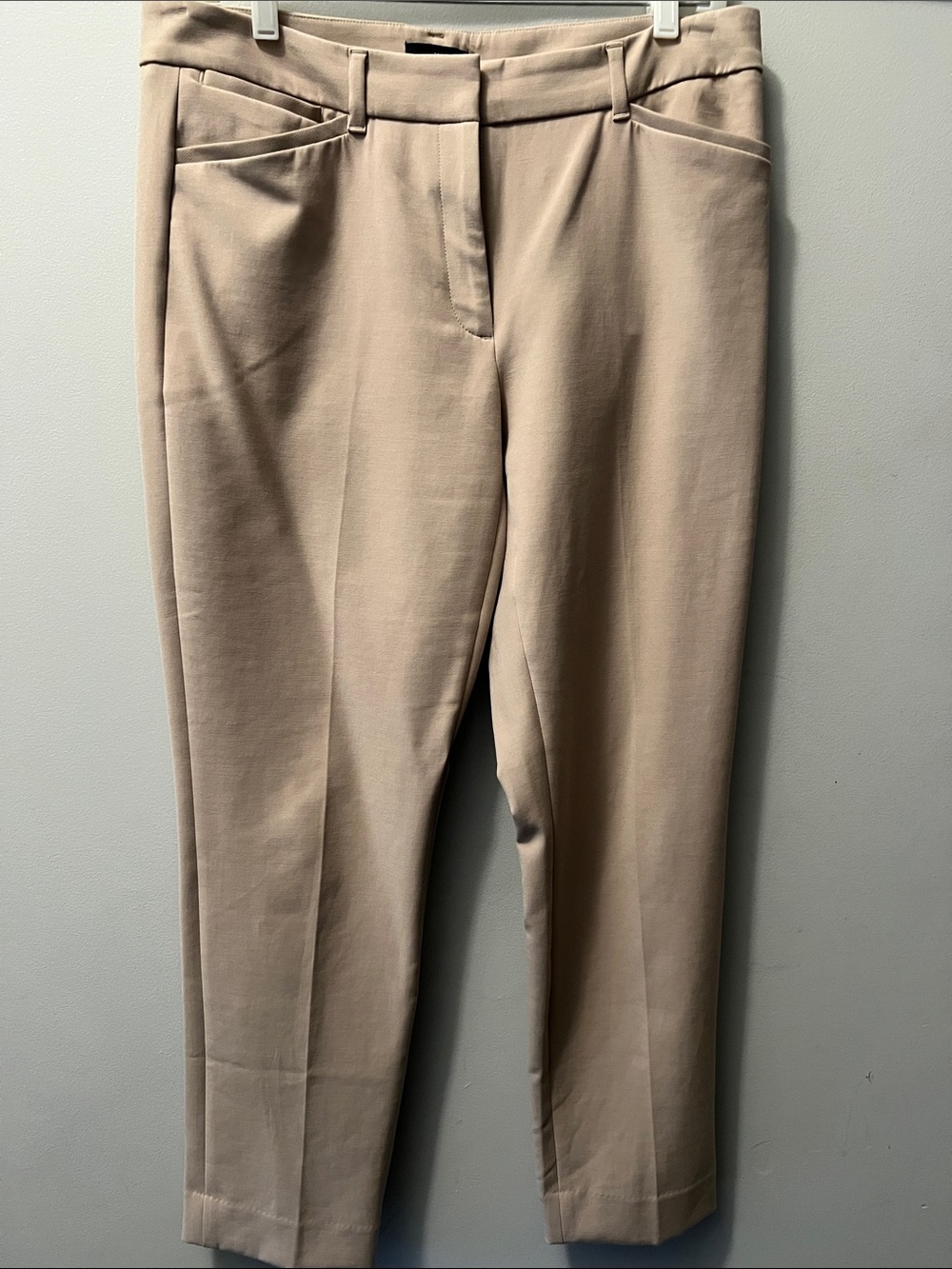 Womens Tailored Beige Dress Pants